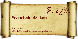 Praschek Ákos névjegykártya